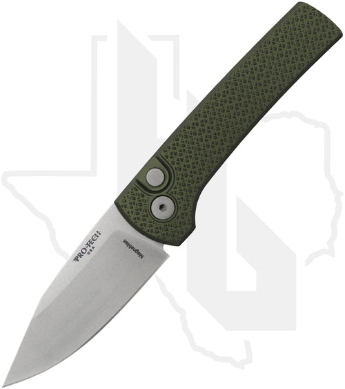 Pro-Tech Chaves Scapegoat Compact RCS1105-GREEN - Green Carbide Textured Aluminum, Stonewashed