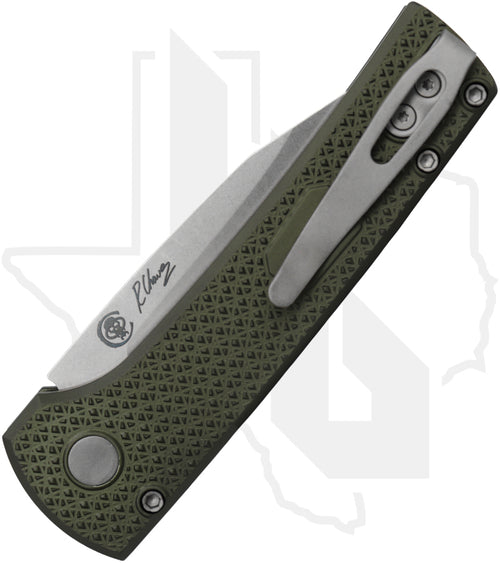 Pro-Tech Chaves Scapegoat Compact RCS1105-GREEN - Green Carbide Textured Aluminum, Stonewashed