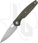GiantMouse ACE REO REO-GRN-CANVAS-TI-BACKSPACER - Stonewashed, Green Canvas Micarta