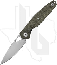 GiantMouse ACE REO REO-GRN-CANVAS-TI-BACKSPACER - Stonewashed, Green Canvas Micarta