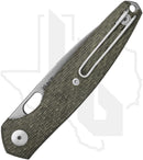 GiantMouse ACE REO REO-GRN-CANVAS-TI-BACKSPACER - Stonewashed, Green Canvas Micarta