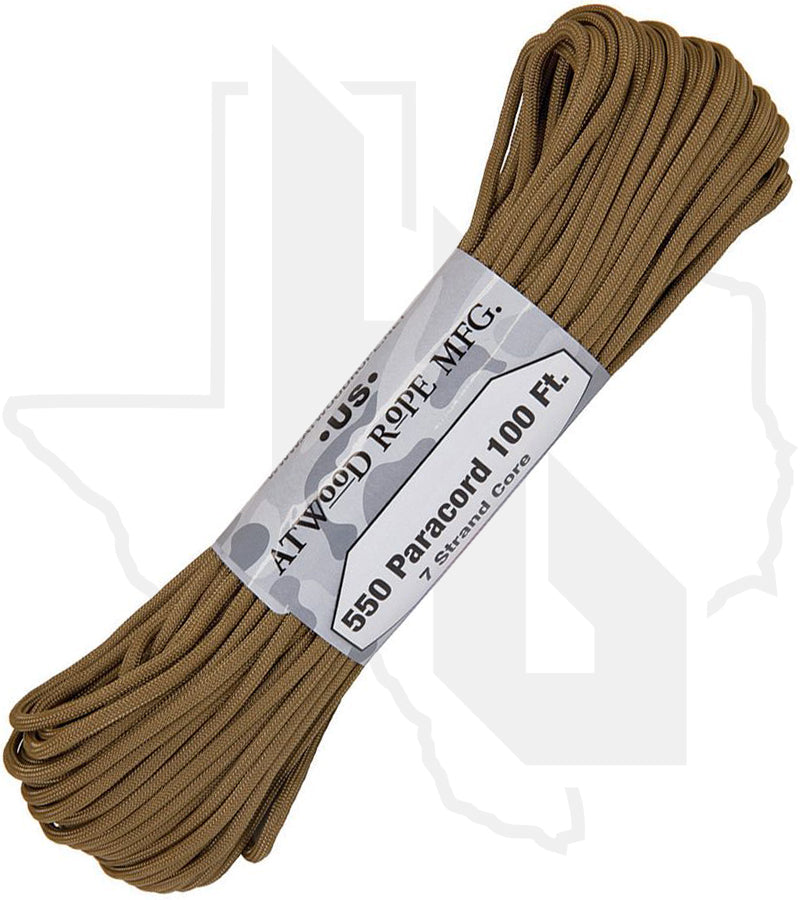 Atwood Rope MFG Coyote RG1225H - 550 Paracord, 100 Feet