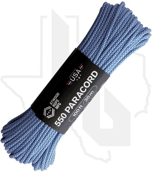 Atwood Rope MFG Diamond Blue/White RG1312H - 550 Paracord, 100 Feet