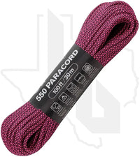 Atwood Rope MFG Diamond Black/Pink RG1315H - 550 Paracord, 100 Feet