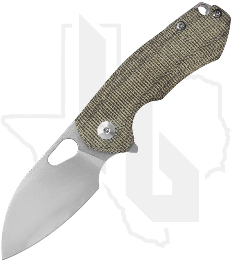 GiantMouse ACE Riv RIV-GRN-MICARTA - Stonewashed, Green Canvas Micarta