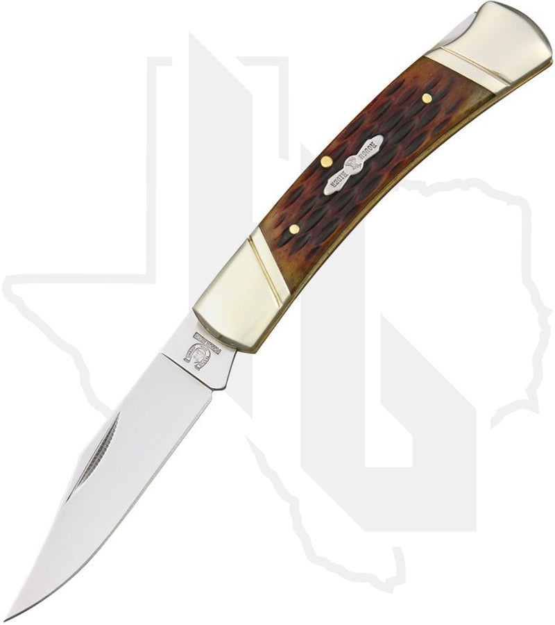 Rough Rider Lockback RR081 - Amber Bone, Jigged