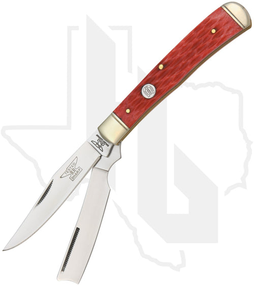 Rough Rider Razor Trapper RR274 - Red, Jigged, Bone