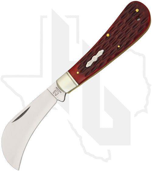Rough Rider Hawkbill RR305 - Red, Jigged, Bone