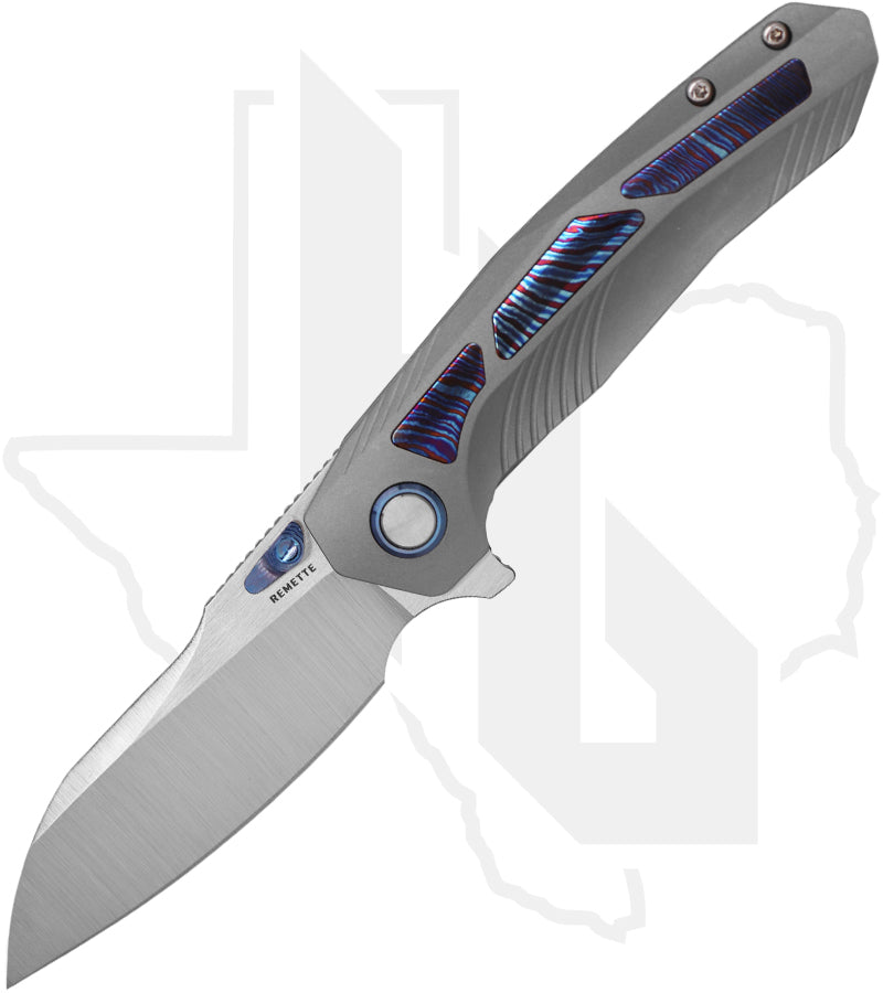 Remette RT-Kestrel RTPO-D - Ceramic Sandblasted Titanium, Timascus Inlays