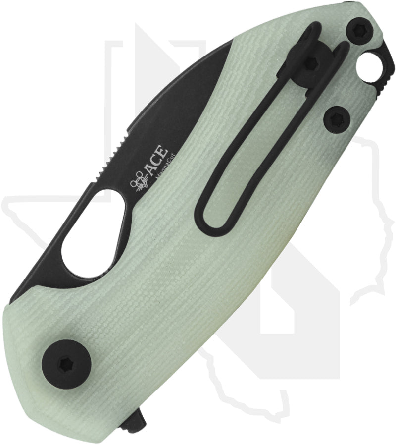 GiantMouse ACE Riv LL RIV-LL-JADE-G10 - Stonewashed Black PVD, Jade G-10