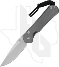Chris Reeve Knives Small Sebenza 31 S31-1000-004 -Stonewashed Drop Point, Sandblasted Titanium, Silver Hardware