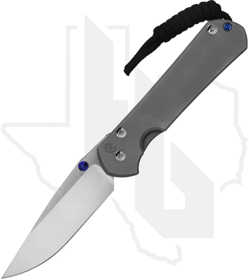 Chris Reeve Knives Small Sebenza 31 S31-1016 - Polished Drop Point, Sandblasted Titanium