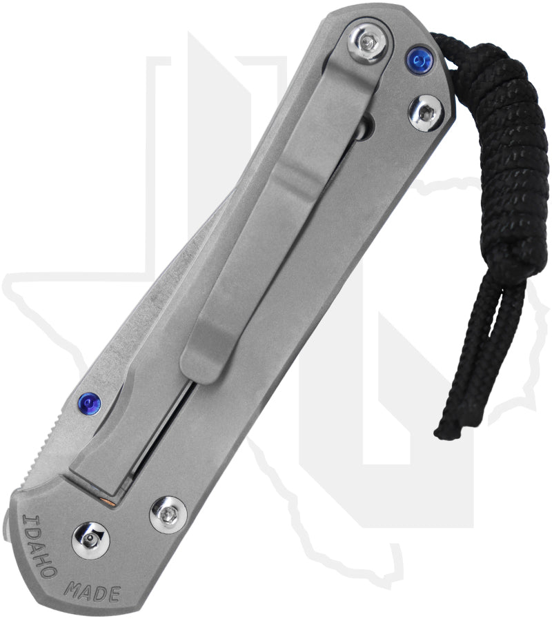 Chris Reeve Knives Small Sebenza 31 S31-1016 - Polished Drop Point, Sandblasted Titanium