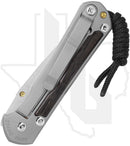 Chris Reeve Knives Small Sebenza 31 S31-1100 - Stonewashed Drop Point, Sandblasted Titanium, Bog Oak Inlay, Gold Hardware