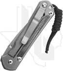 Chris Reeve Knives Small Sebenza 31 S31-1200 - Stonewashed Drop Point, Sandblasted Titanium, Black Micarta Inlay, Silver Hardware