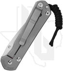 Chris Reeve Knives Small Sebenza 31 S31-1644-004 - Stonewashed Drop Point, Glass Blasted Titanium, Silver Hardware