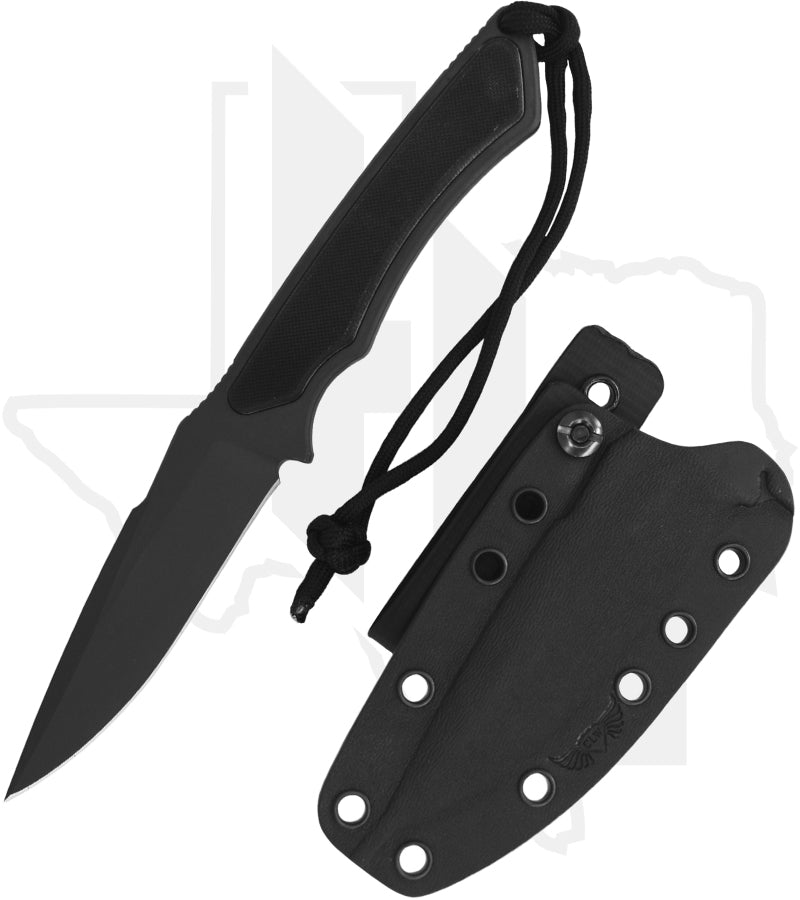 Spartan Blades Elite Grade Phrike SB17BKBKKYBK - Tungsten DLC, Black G-10, Black Kydex Sheath