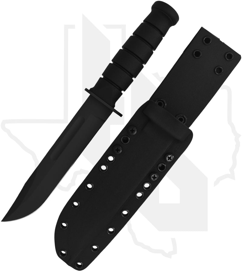 Spartan Blades Elite Grade Spartan-KA-BAR SB54BKBKKYBK - Flat Black DLC, Black, Black Kydex Sheath