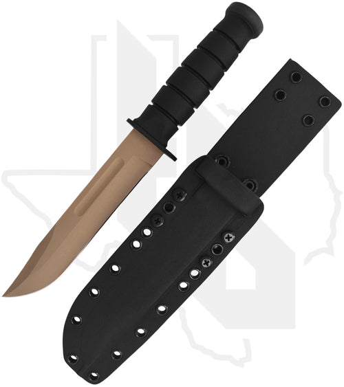 Spartan Blades Elite Grade Spartan-KA-BAR SB54DEBKKYBK - Flat Dark Earth ZrN, Black Kydex Sheath