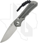 Chris Reeve Knives Small Inkosi SIN-1012 -  Stonewashed Drop Point, Sandblasted Titanium, Black Micarta Inlay, Silver Hardware