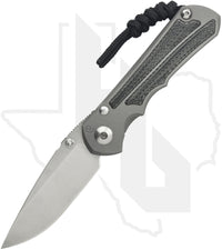 Chris Reeve Knives Small Inkosi SIN-1012 -  Stonewashed Drop Point, Sandblasted Titanium, Black Micarta Inlay, Silver Hardware