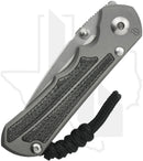 Chris Reeve Knives Small Inkosi SIN-1012 -  Stonewashed Drop Point, Sandblasted Titanium, Black Micarta Inlay, Silver Hardware