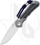 Chris Reeve Knives Small Inkosi SIN-1139 - Stonewashed Drop Point, Glass Blasted Titanium, Blue Denim Micarta Inlay, Silver Hardware, HOB Exclusive