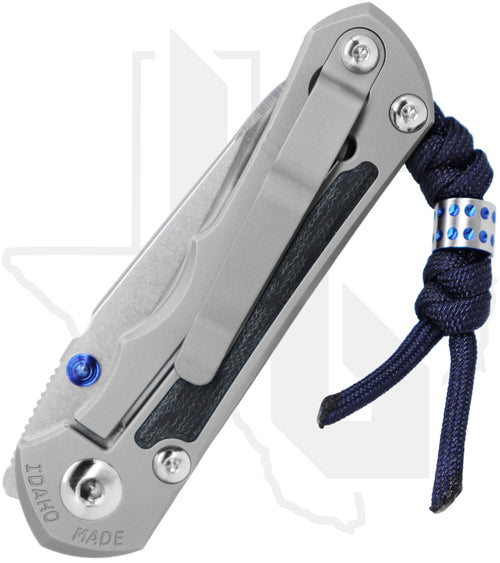 Chris Reeve Knives Small Inkosi SIN-1610 - Stonewashed Insingo, Glass Blasted Titanium, Blue Denim Micarta Inlay, Blue Hardware, HOB Exclusive