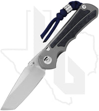 Chris Reeve Knives Small Inkosi SIN-1612 - Stonewashed Tanto, Glass Blasted Titanium, Blue Denim Micarta Inlay, Silver Hardware, HOB Exclusive