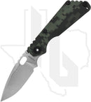 Strider SnG Lego Digicam G-10 folding knife with tiger stripe blade and flamed titanium frame lock