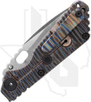 Strider SnG flamed titanium frame lock side with pocket clip