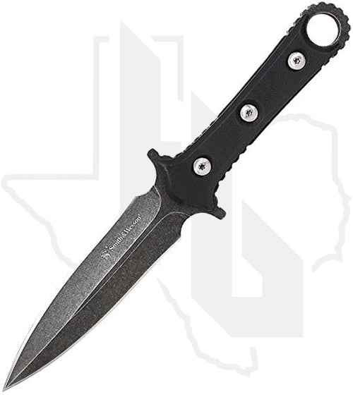 Smith & Wesson Boot Knife SWF606 - Black TPE, Black Stonewashed