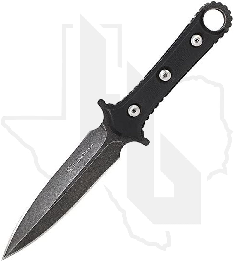 Smith & Wesson Boot Knife SWF606 - Black TPE, Black Stonewashed