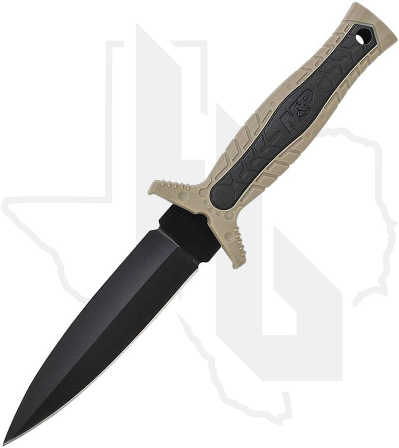 Smith & Wesson M&P Boot Knife SWMPF3BR - Brown/Black Rubberized Polymer, Black Oxide