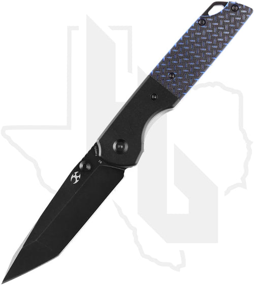 Kansept Warrior T1005T1 - Black Anodized Aluminum, Black/Blue G-10, Black TiCN