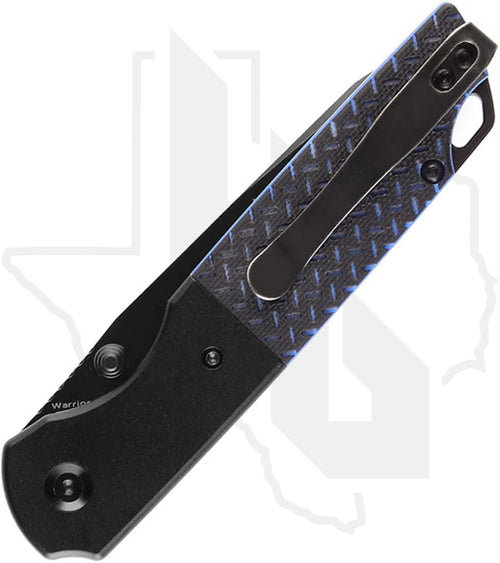 Kansept Warrior T1005T1 - Black Anodized Aluminum, Black/Blue G-10, Black TiCN