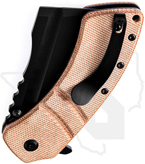 Kansept XL Korvid T1030A2 - Brown Micarta, Black TiCN Coated