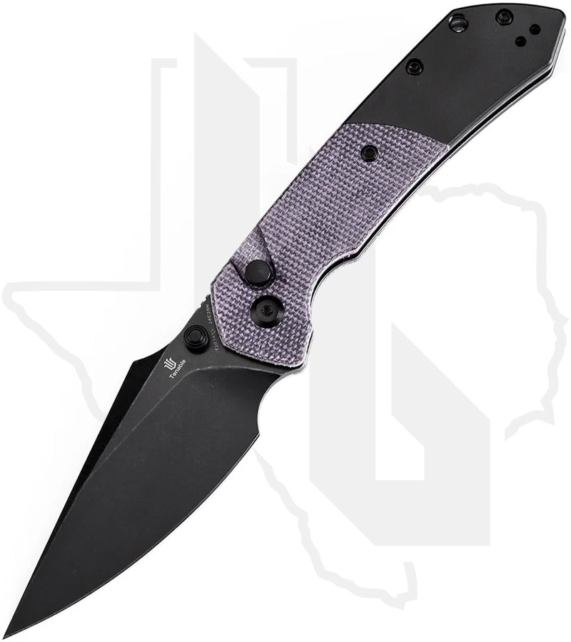 Tenable Fenrir T1034S5 - Purple Micarta, Blackwashed Aluminum, Blackwashed