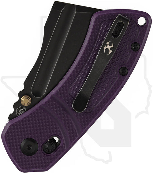 Kansept Korvid V TE2030V3 - Purple G-10, Diamond Pattern, Blackwashed