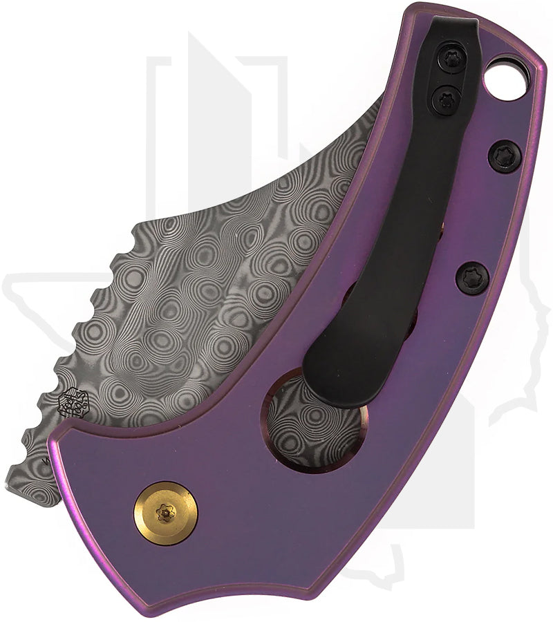Kansept Wasp T2144F6 - Purple Titanium, Holes, Damascus