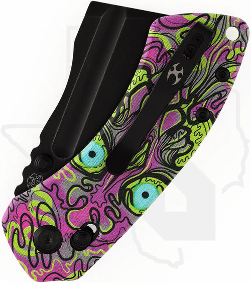 Kansept Korvid V TE2030V5 - Jade G-10 w/ Purple Undead Print, Blackwashed