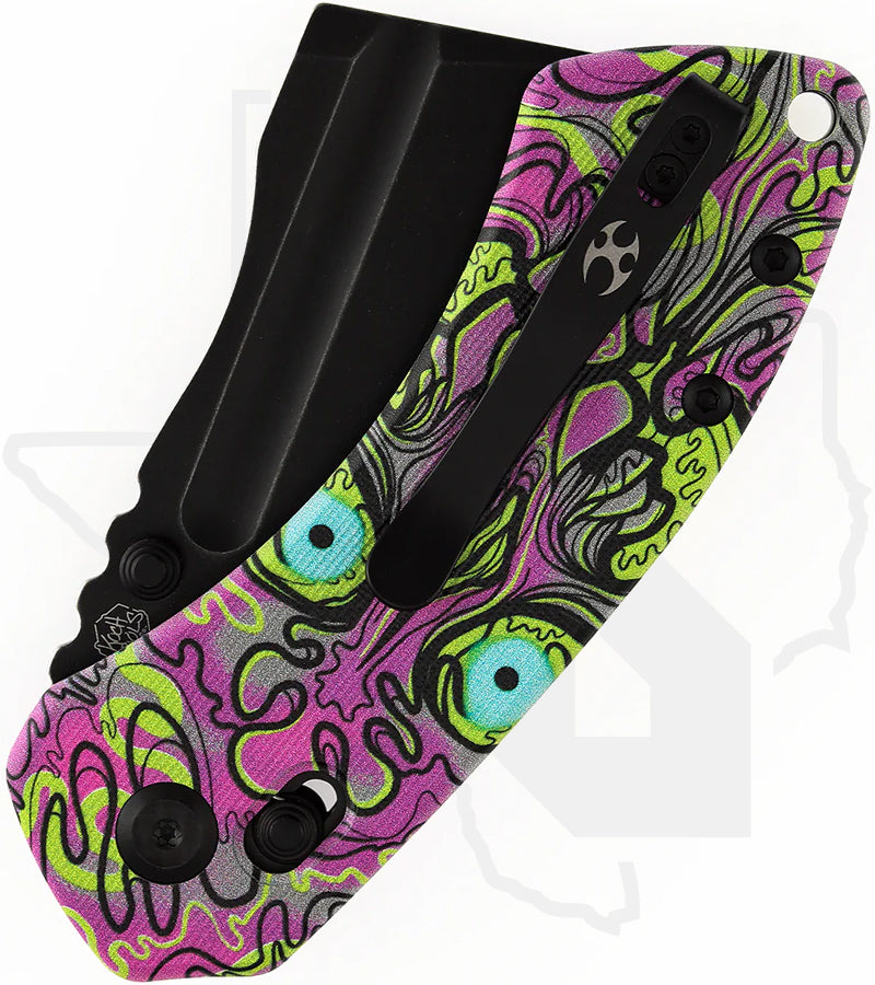 Kansept Korvid V TE2030V5 - Jade G-10 w/ Purple Undead Print, Blackwashed