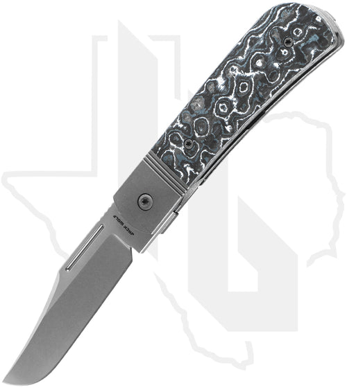 Jack Wolf Knives The Benny THEBE-01-FC-WHITE - White Storm Fat Carbon, Titanium