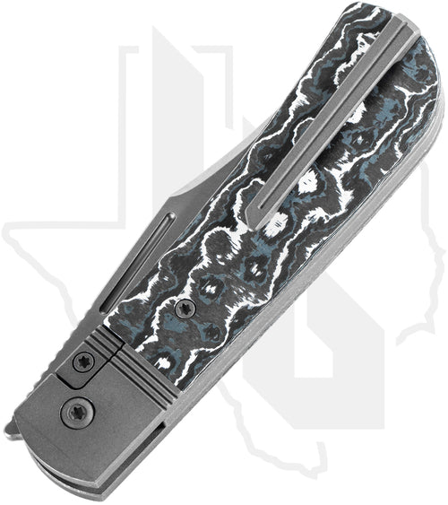 Jack Wolf Knives The Benny THEBE-01-FC-WHITE - White Storm Fat Carbon, Titanium