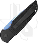 Pro-Tech TR-3 X1 TR-3-X1-SB - Black Fish Scale Aluminum, Sapphire Blue PVD, Abalone Button