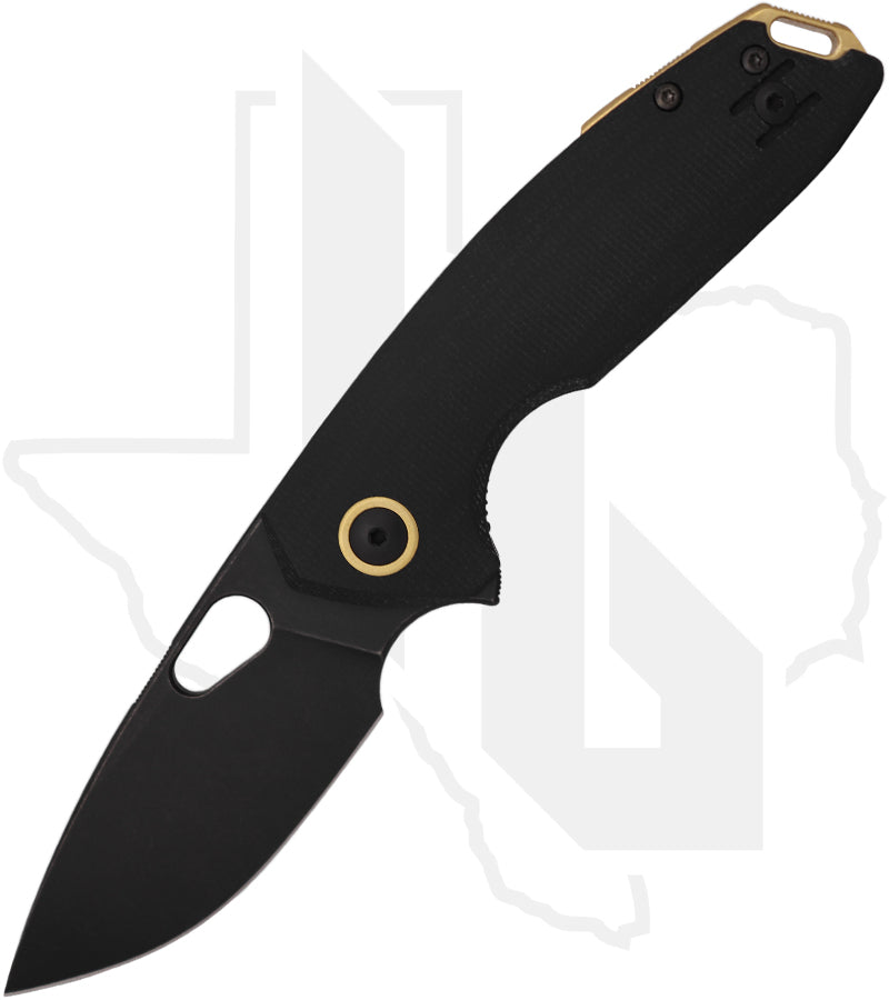GiantMouse ACE Tribeca TRIBECA-BLACKOUT - Stonewashed Black PVD, Double Black Canvas Micarta