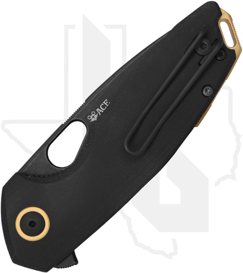 GiantMouse ACE Tribeca TRIBECA-BLACKOUT - Stonewashed Black PVD, Double Black Canvas Micarta