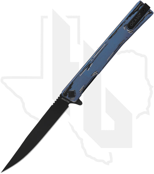 Ocaso Knives Solstice TS001-CS-BLUE - Blue Cel Shade Titanium, Black PVD
