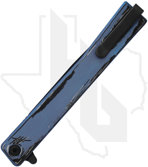 Ocaso Knives Solstice TS001-CS-BLUE - Blue Cel Shade Titanium, Black PVD