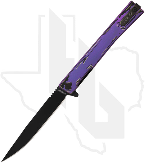 Ocaso Knives Solstice TS001-CS-PUR - Purple Cel Shade Titanium, Black PVD